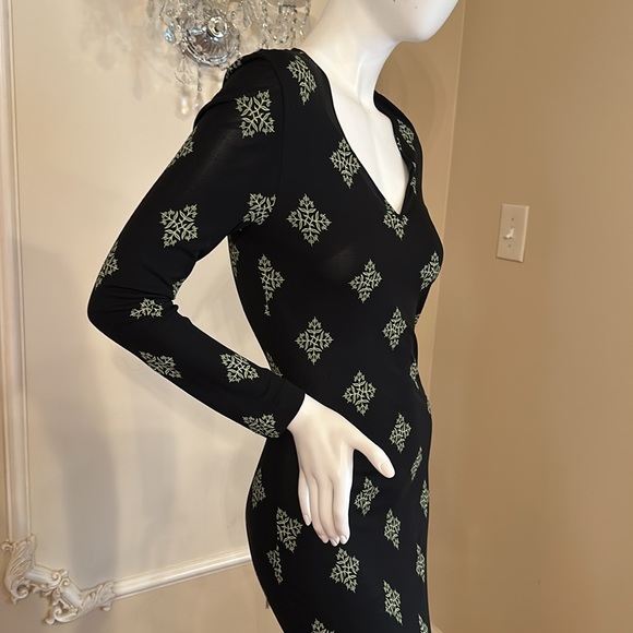 GIANNI VERSACE VERSUS Vintage Floor Long Viscose Black Dress size 28 42 - Picture 12 of 13